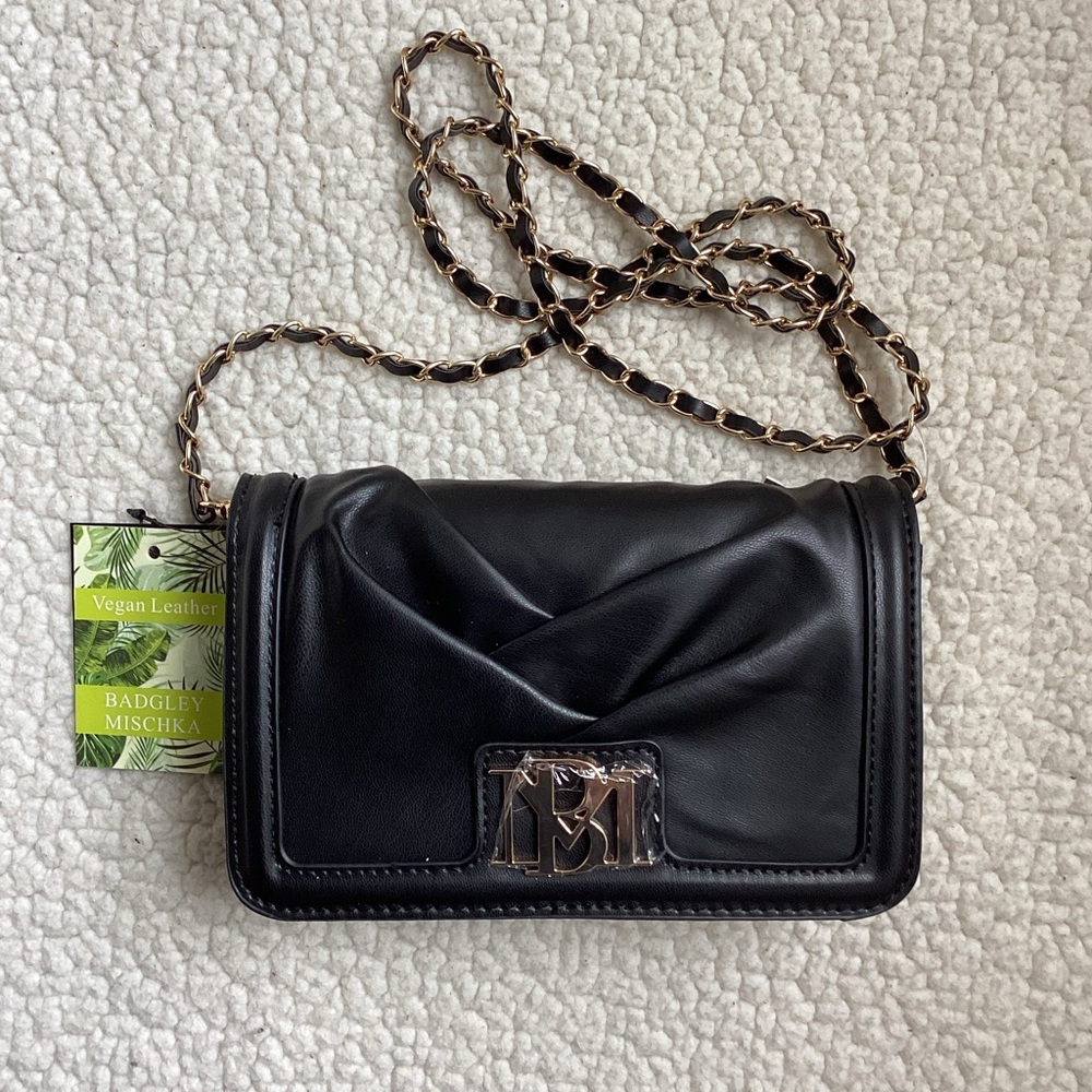 Badgley Mischka Small Pleated Crossbody, NWT